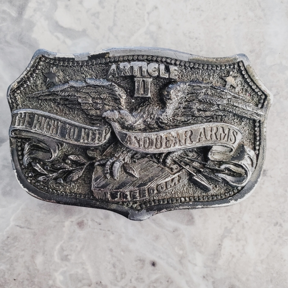 Western Article II, 2nd Amendment Buckle The Great American Buckle Company 1982